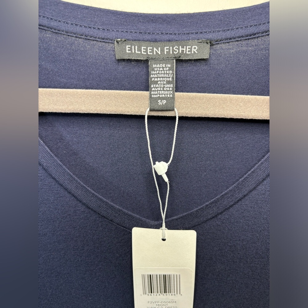 Eileen Fisher Long Sleeve V Neck Midi Dress - NWT - Picture 8 of 12